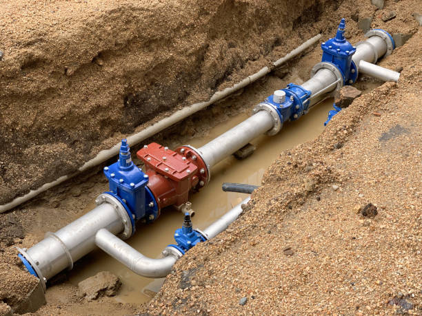 image of new water pipe in the ground